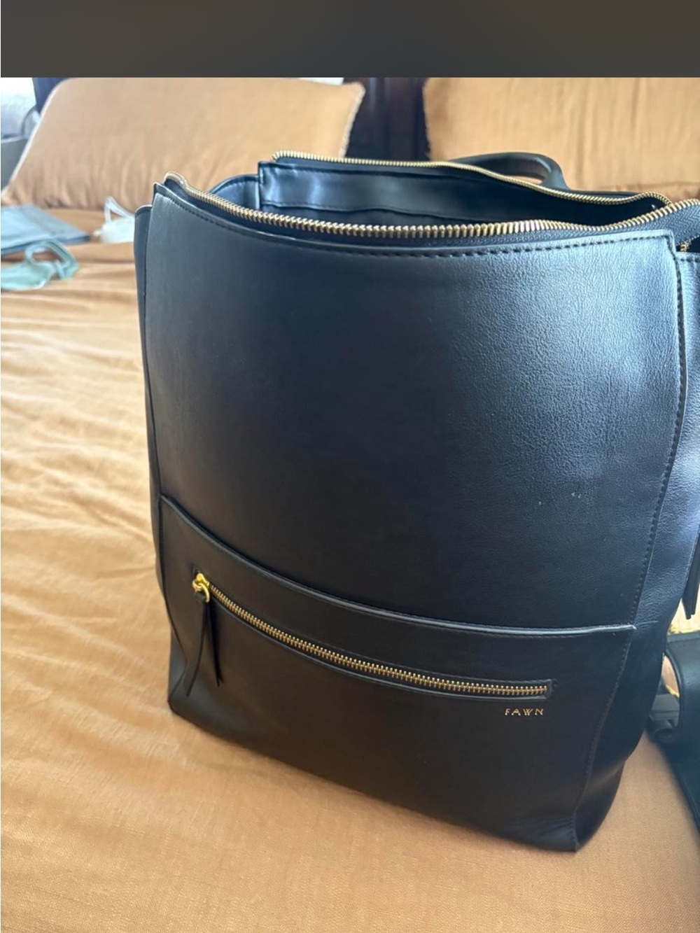 FAWN black diaper bag